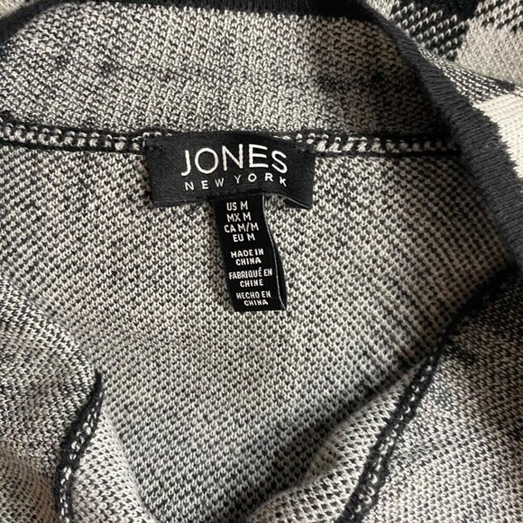 Jones New York Womens Plaid Longline Cardigan Coat With Front Pockets Md - Picture 7 of 7